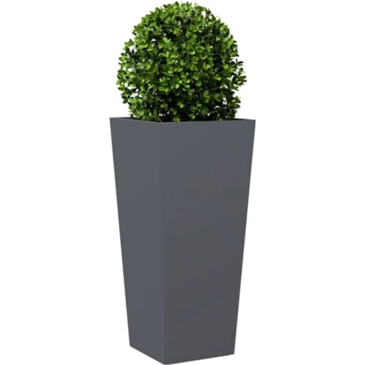 vidaXL Pflanzkübel Anthrazit 35x35x75 cm Stahl - Rostbeständig, Viel Platz, Unkraut- und Schädlingsschutz – Bild 3