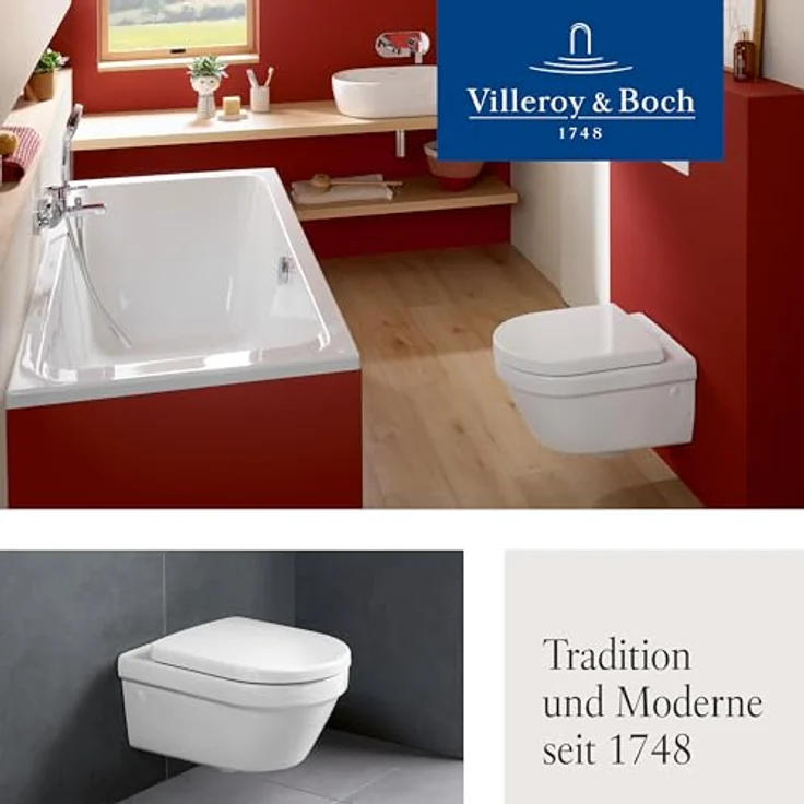 Villeroy & Boch Architectura WC-Sitz 445 x 374 x 59 mm, Duroplast mit SoftClosing und QuickRelease, Weiß Alpin – Bild 8