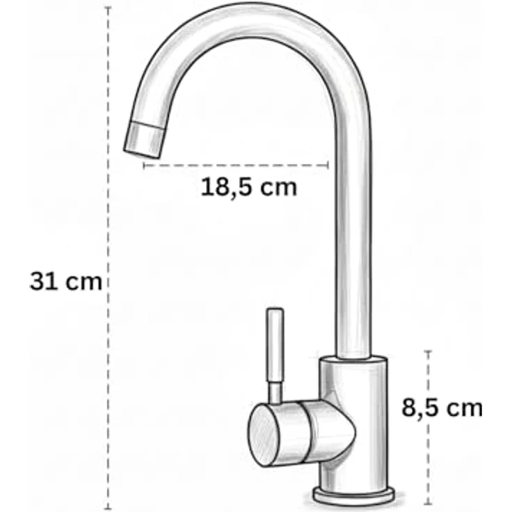 Faizee Home Future Serie Edelstahlspüle Silber, Einbauspüle 30/40/50x45x22 cm mit Spülkorb, Seifenspender und Siphon, optionale Armatur – Bild 9