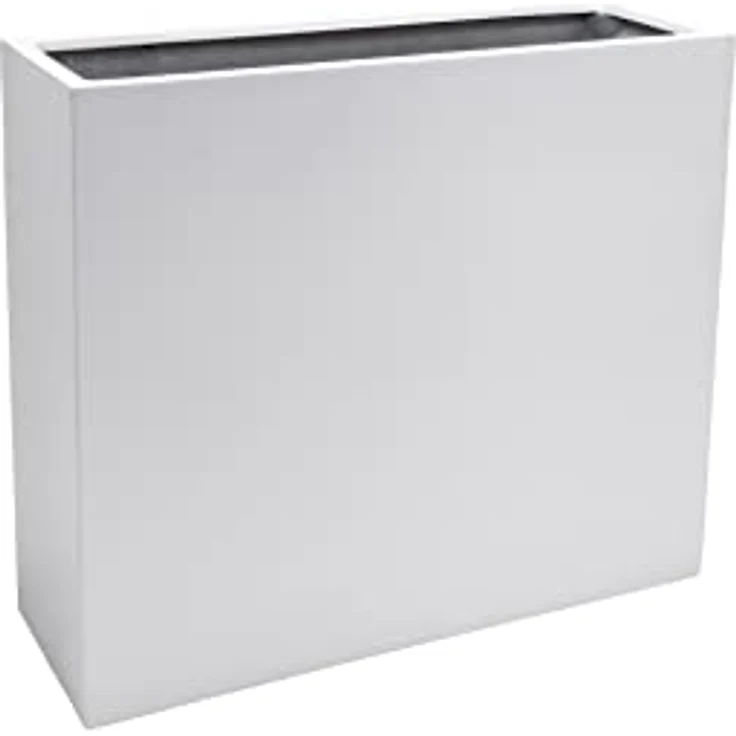 VIVANNO Pflanzkübel "Elemento", Weiß Matt, Fiberglas Raumteiler, 88x30x75 cm, wetterfest und robust – Bild 1
