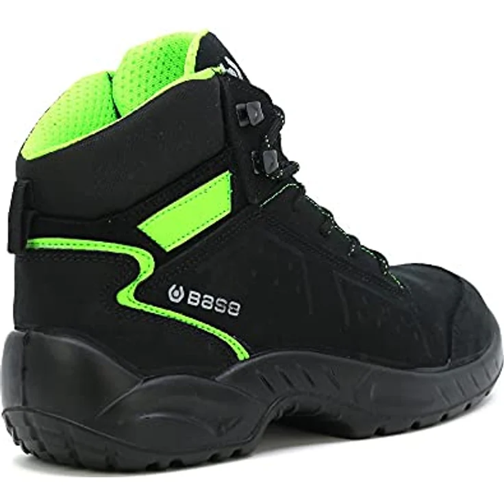 BASE B0177 Chester Top S3 Sicherheitsstiefel, nach EN ISO 20345:2012, Schwarz, Größe 42, Stahlkappe, atmungsaktives Nabutek Leder, profiliert mit AirTech Sohle – Bild 4