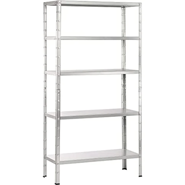 SCHULTE Regalwelt Steckregal mit 5 PowerMAX Fachböden, 65 kg Tragkraft, 190x100x40 cm (HxBxT), verzinkt, Lagerregal, Werkstattregal, Kellerregal, Garagenregal, Metallregal – Bild 1