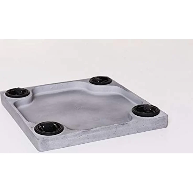 VIVANNO Untersetzer mit Rollen Pflanzenroller eckig Kunststein Movo Grau - 4 x 28 x 28 cm – Bild 4