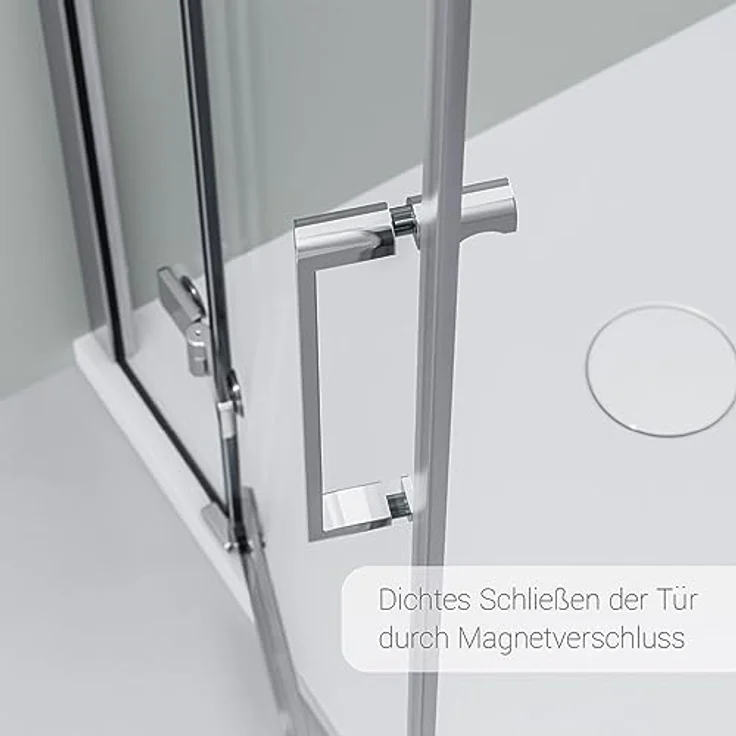 NEXTREND Eckdusche NT407, 8 mm Nano Klarglas, zwei Drehtüren nach außen, Breite wählbar, Türanschlag rechts und links 90 cm – Bild 6