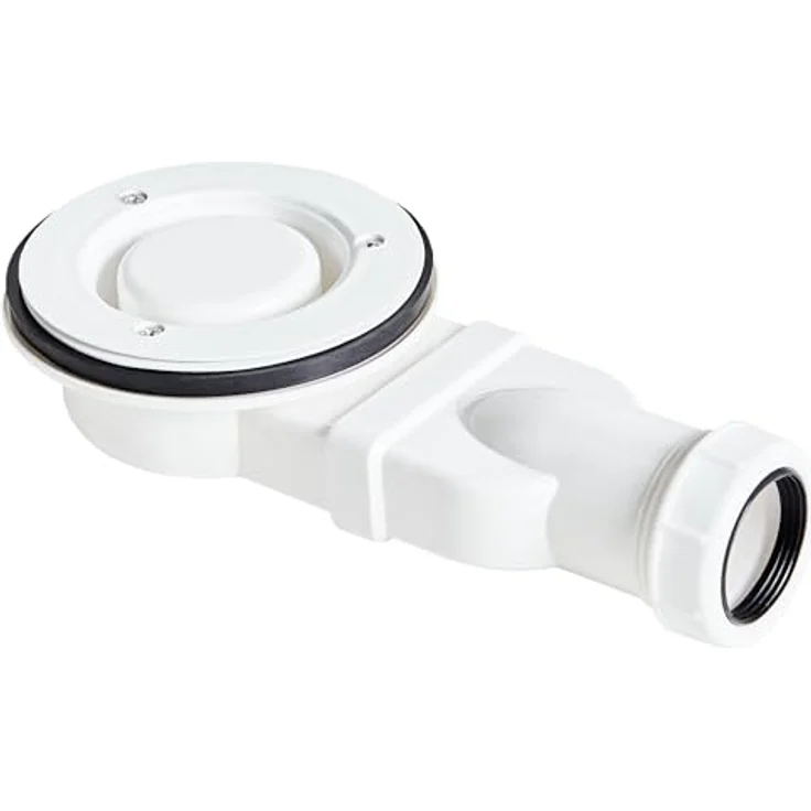 Beliani Duschwanne Weiß SMC-Masse Steinoptik Flach Halbrund 90x90 cm mit Eckablauf Ablaufgarnitur Ablaufrinne Schürze 3 cm Hoch Duschtasse - Naturstein-Optik, Antirutschfläche, Modernes Design – Bild 7