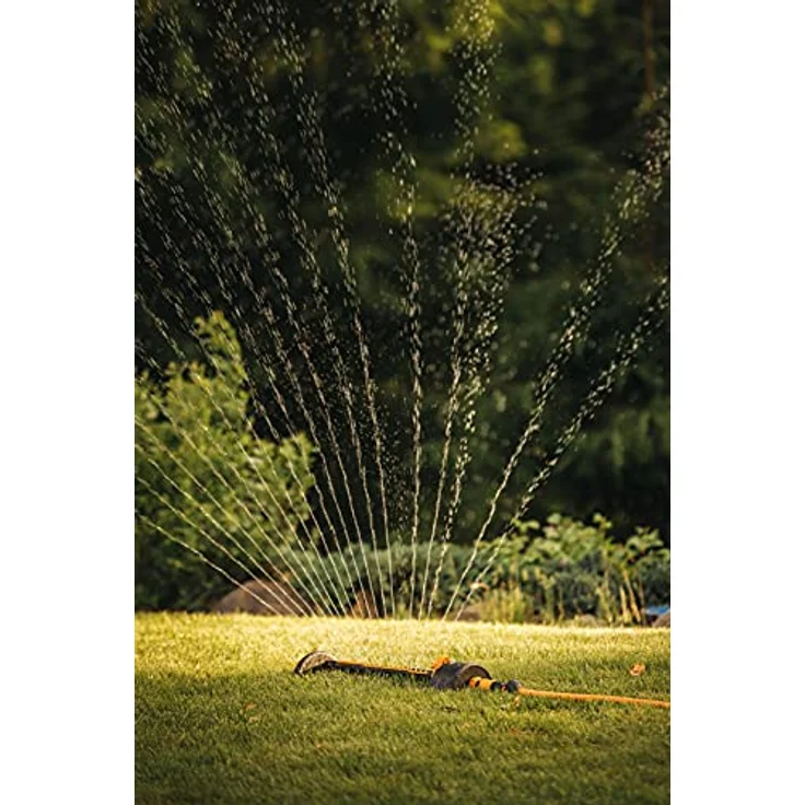 Fiskars Wassersparender Sprinkler, Rasensprenkler, Rasensprüher, Bewässerung, Kunststoff, Schwarz, Orange, 1023662 – Bild 10