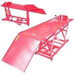 Apex Motorradhebebühne 450kg XXL 06152 Hydraulisch, Parallelhub, Revisionsschacht, Tragkraft 450kg, Farbe: Schwarz