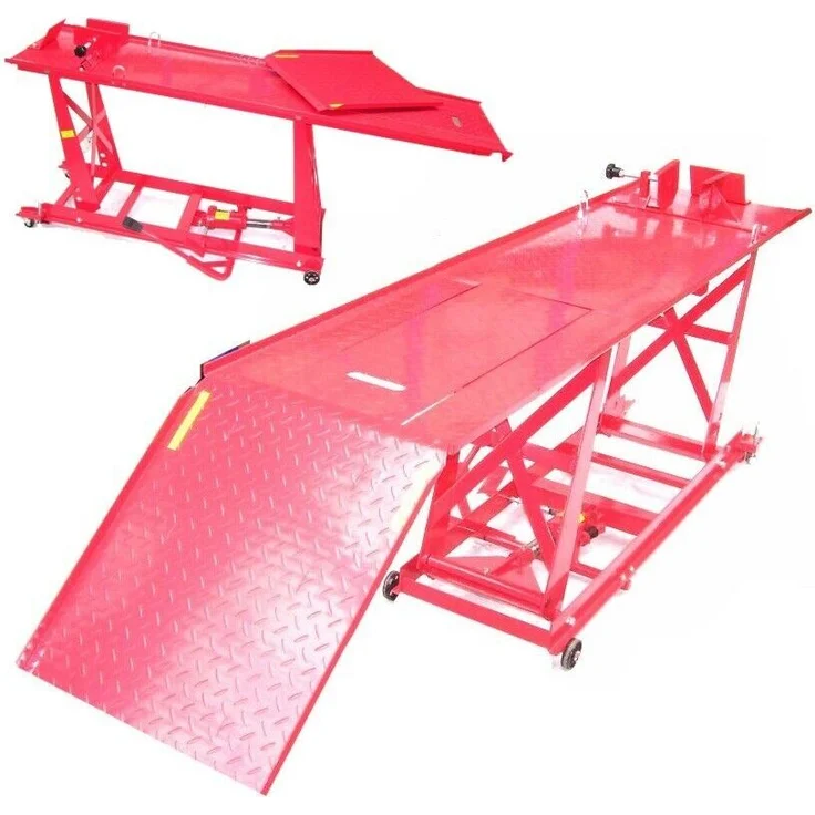 Apex Motorradhebebühne 450kg XXL 06152 Hydraulisch, Parallelhub, Revisionsschacht, Tragkraft 450kg, Farbe: Schwarz – Bild 1