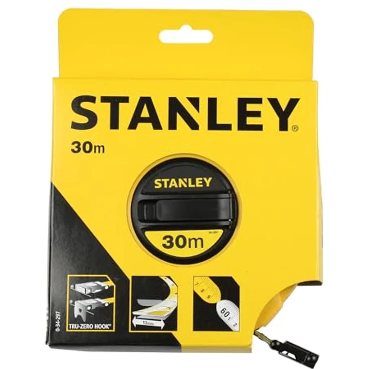Stanley Kapselbandmass Fiberglas (30 m Länge, ABS-Kunststoffgehäuse, klappbare Kurbel, Band beschichtet) 0-34-297 – Bild 3