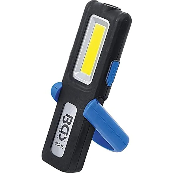 BGS 85335 | COB-LED Arbeits-Leuchte | klappbar | mit Haken und Magnet | 180° drehbares Griffstück in 5 Stufen, schwarz