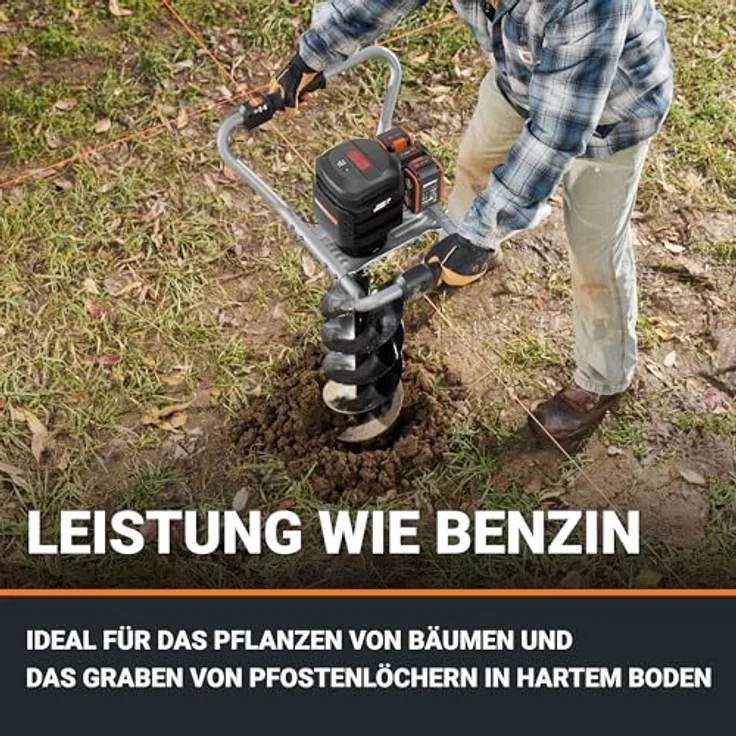 WORX Nitro WG865E.9 Akku-Erdbohrer 40V, Brushless Motor, 20 cm Bohrer, 2 Geschwindigkeiten, Rückwärtslauf & Anti-Kickback, ergonomisch leicht, ohne Akku & Ladegerät – Bild 2