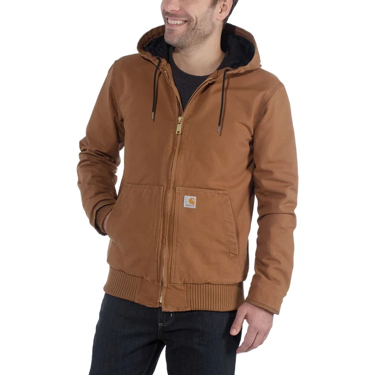 Carhartt Duck Active Jacke mit Kapuze 104050, 100% Baumwolle, Canvas, gewaschen, blau