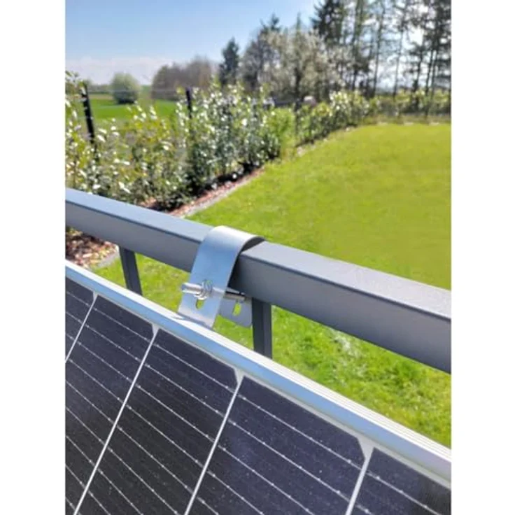 Technaxx Solar-Panel-Halterung TX-246, Universell verstellbar bis 45° Neigung, 3 Montagemöglichkeiten (Wand/Boden/Geländer), wetterbeständiger Stahl, für 35-mm-Paneele – Bild 5