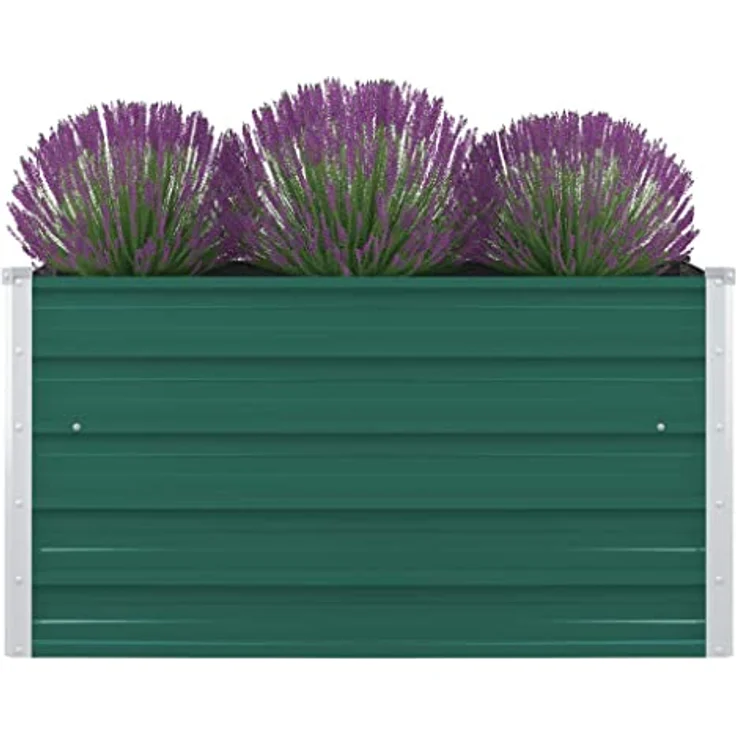 vidaXL Hochbeet 100 x 100 x 45 cm Verzinkter Stahl Grün – Bild 2