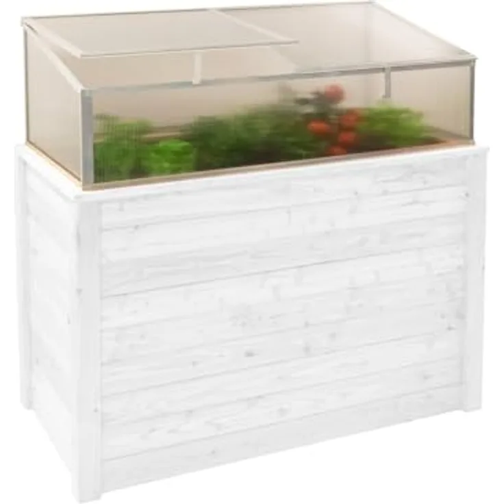 WESTMANN Aluminium Frühbeetaufsatz Genus 130 | Hochbeetabdeckung mit Polycarbonat-Doppelstegpaneelen | Zubehör für Hochbeet Klassik 130 | Silber | 125x62x41 cm