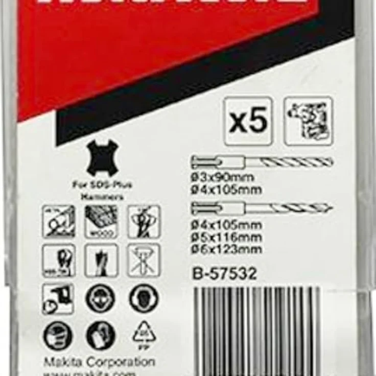 Makita Bohrerset Holz/Metall B-57532, 5tlg. SDS-PLUS HSS-TiN, Ø 3-6 mm – Bild 3