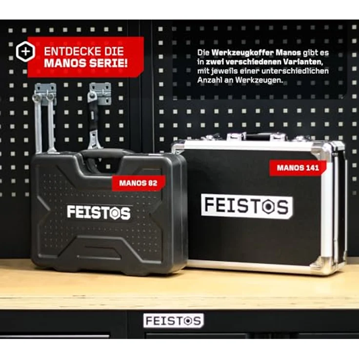 FEISTOS Werkzeugkoffer Manos 82, 82-teiliges Set mit Werkzeugen aus Chrom-Vanadium-Stahl, LxBxH 11x42x32 cm – Bild 6