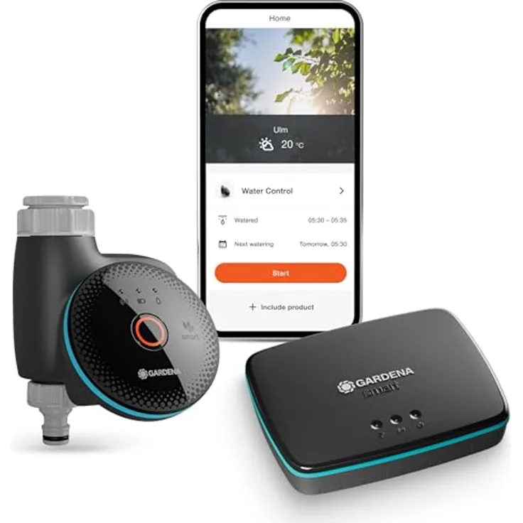 Gardena smart Water Control Set, Bewässerungssteuerung mit datengestützter Automatisierung und Smart Home Integration, Hochwertige Ventiltechnik (19043-20)