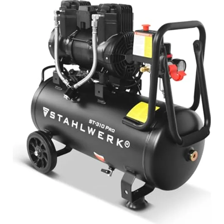 STAHLWERK Kompressor ST-310 Pro, 8 bar, 30 L, 1,97 PS, 250 l/min, ölfrei, leise mit 70 dB