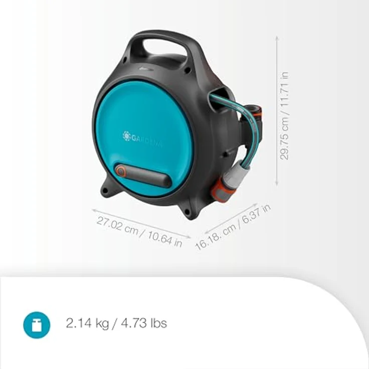 Gardena Mobile Schlauchbox Move, tragbare Schlauchbox mit 10 m Qualitätsschlauch, türkis-anthrazit – Bild 6