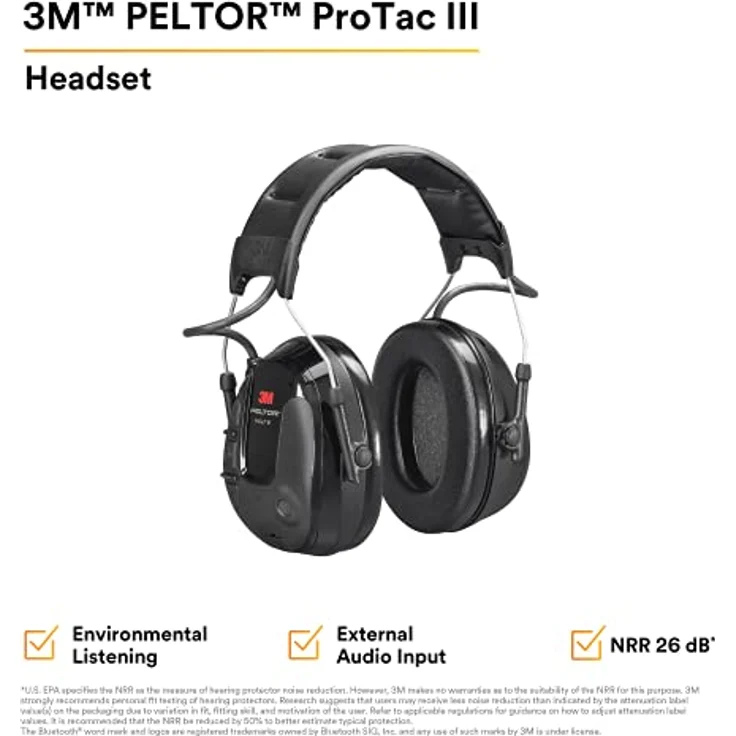 3M Peltor MT13H221A ProTac III Gehörschutz-Headset, Kopfbügel, Schwarz – Bild 2