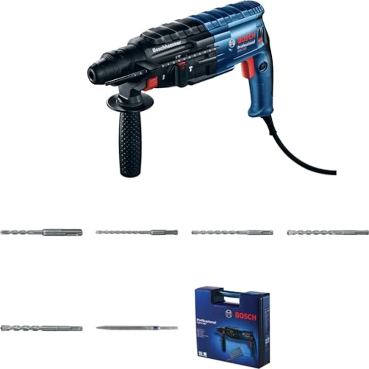 Bosch Professional Bohrhammer GBH 240, SDS-PLUS mit 2,7 J Schlagenergie, inkl. Koffer und Bohrersatz – Bild 1