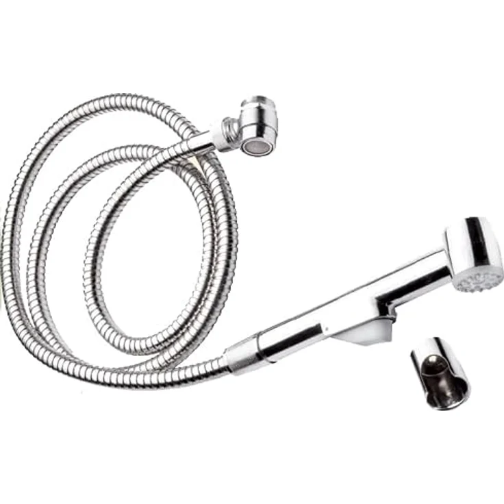 Westfalia Waschbeckenbrause, Metall Silber, mit 1,5 m Schlauch, Universaladapter und Antikalk-Brausekopf – Bild 4