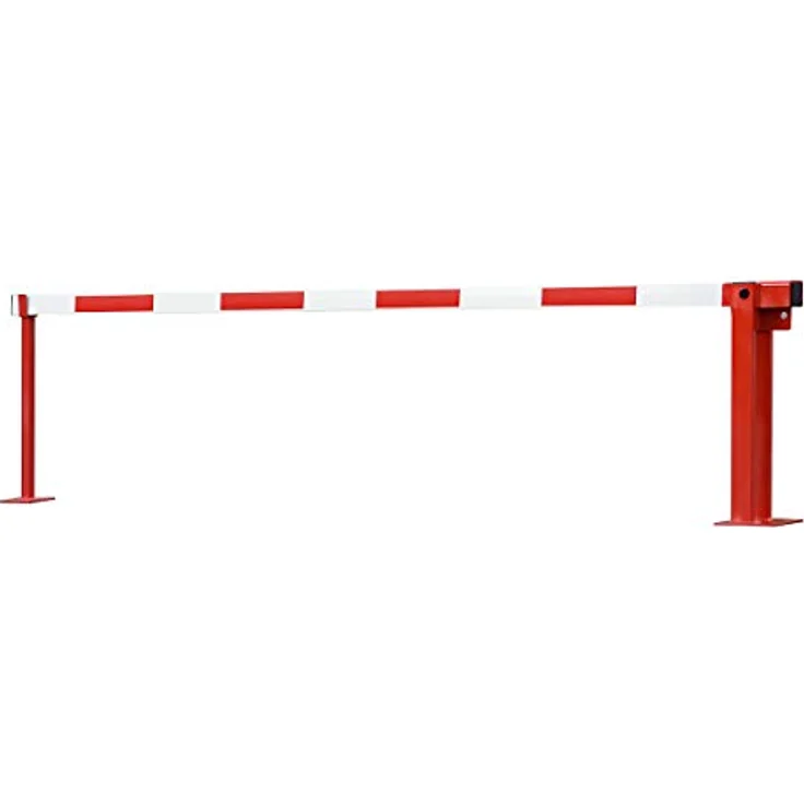 Moravia COMPACT Sperrschranke mit Gasdruckfeder und Pendelstütze, rot pulverbeschichtet, zur Aufdübelung, abschließbar mit Rundzylinder – Bild 6