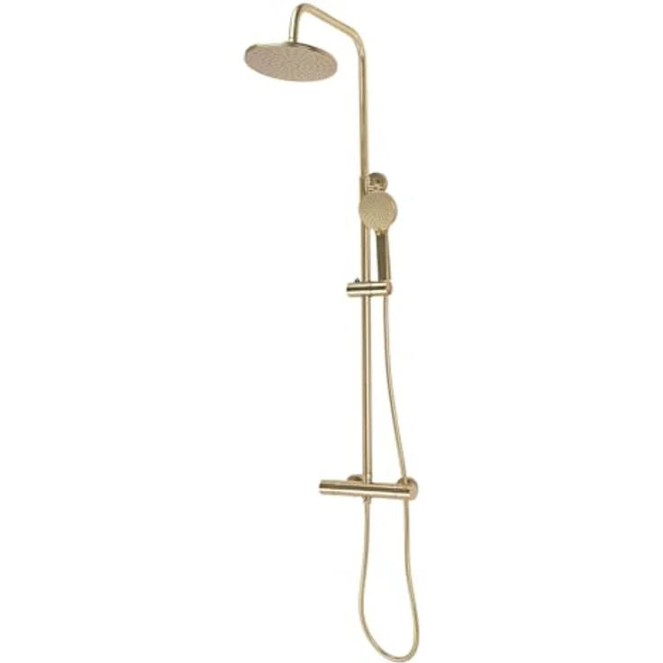 wohnwerk.idee Duschsystem Dusche Regendusche Duschgarnitur mit Thermostat Parot Matt Gold, 2 Strahlart(en) - Preisvergleich – Bild 5