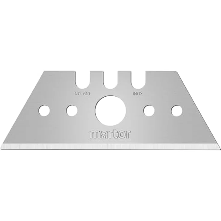 Martor Cuttermesser TRAPEZKLINGE NR. 610, Ersatzklingen aus rostfreiem Stahl, 10 Stück, 53 mm, für SECUNORM Modelle – Bild 1