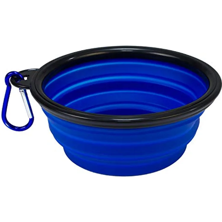 ARQUIVET Futternapf und Wassernapf für Hunde und Katzen, faltbar, aus Silikon, für Haustiere, Blau, Reise-Futternapf für Hunde und Katzen, 13 x 5 cm