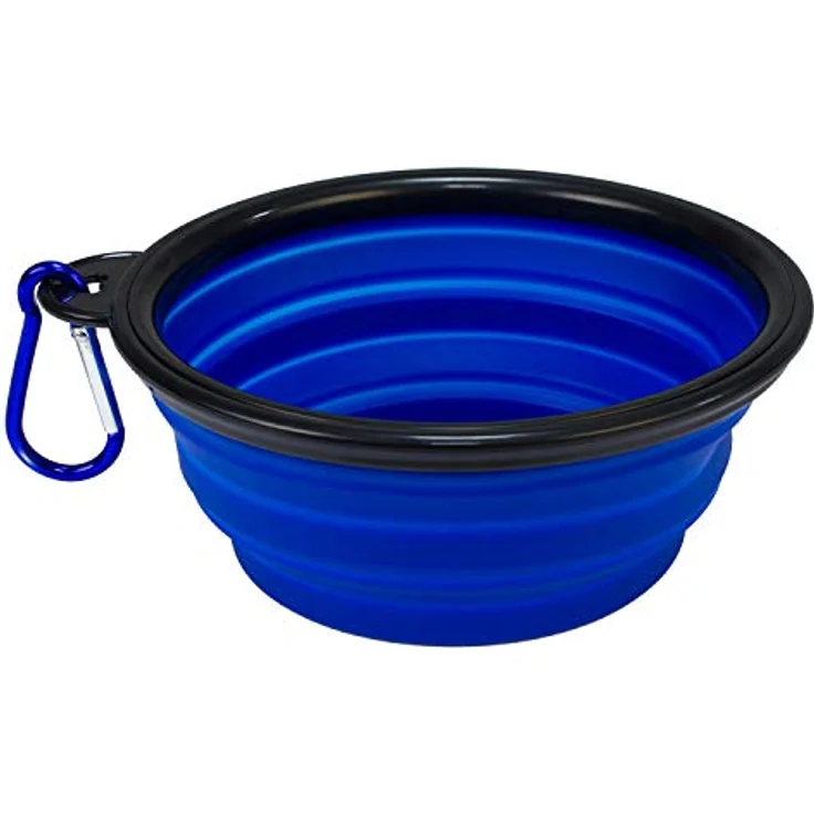 ARQUIVET Futternapf und Wassernapf für Hunde und Katzen, faltbar, aus Silikon, für Haustiere, Blau, Reise-Futternapf für Hunde und Katzen, 13 x 5 cm – Bild 1
