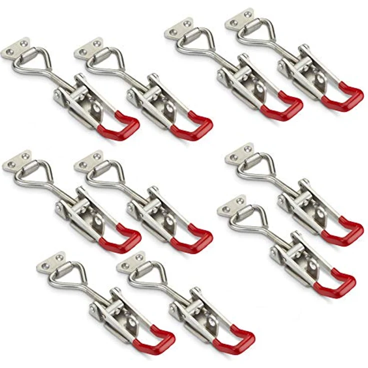 10er Set JUNKER Spannverschluss M8 (Haltekraft 600 Kg, abschließbar) Edelstahl SS304 verstellbarer Sicherheitsverschluss – Bild 1