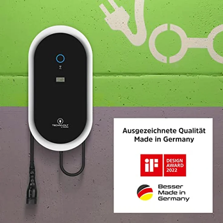 Technivolt 2200 Smart Wallbox 22kW mit 5m Ladekabel, Schwarz-Grau (0000-6302) – Bild 3