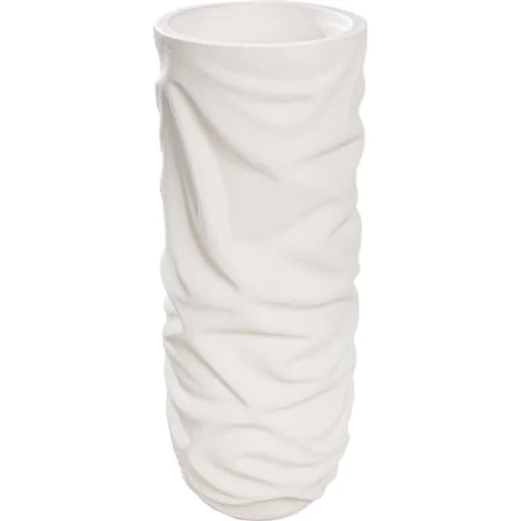 GILDE Übertopf XXL Crush, Magnesia, creme matt strukturiert, Höhe 90cm x Ø 36cm, Indoor geeignet