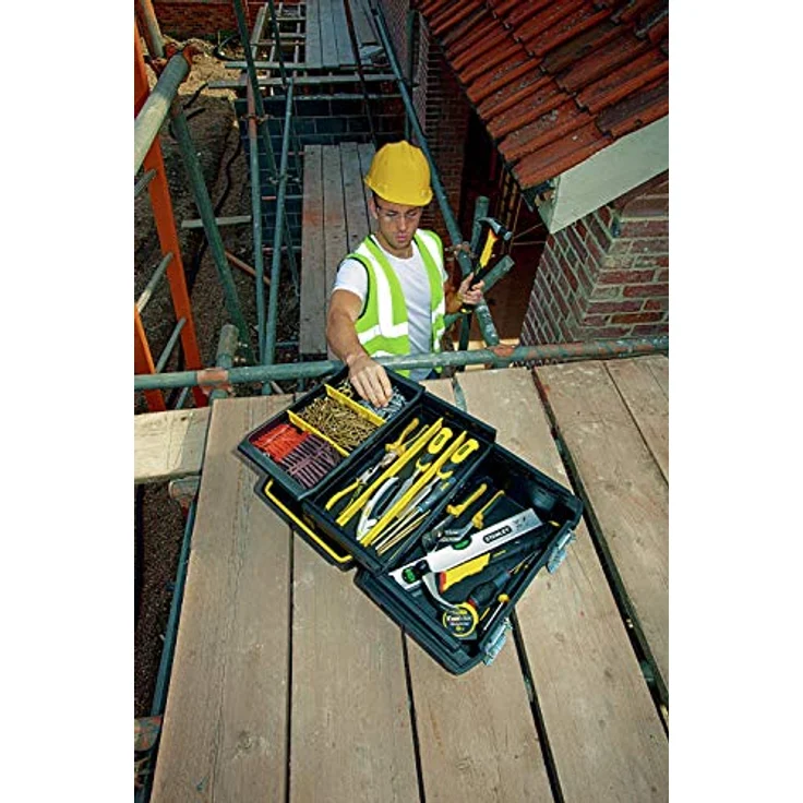 Stanley FatMax Cantilever Werkzeugbox (18 Zoll, 46 x 32 x 24 cm, Koffer für Werkzeuge, Box mit ausladenden Schubfächern, robuster und geräumiger Behälter mit Wasserschutz) FMST1-71219 – Bild 6