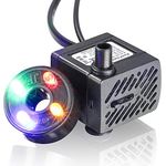 Koopower Mini Wasserpumpe mit LED 180L/h 3.5W kleines Aquarium, Garten, Brunnen, Gartenteich Springbrunnen, Aquariumpumpe, ‎BK-300