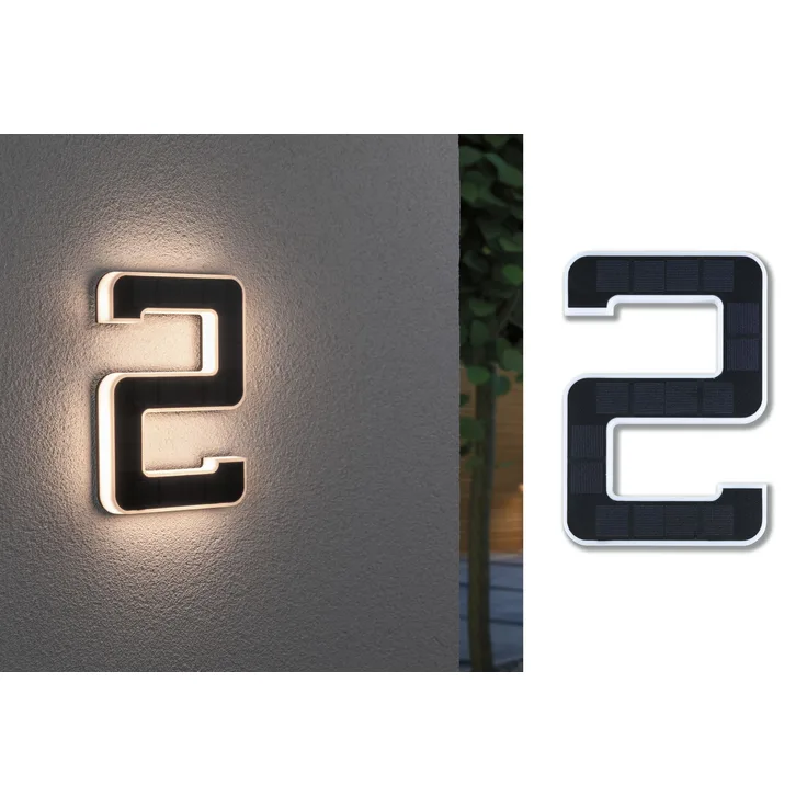 Paulmann Outdoor Solar Hausnummer 2 3000K IP44 Akku wechselbar