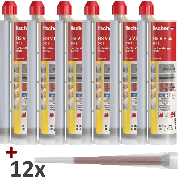 Fischer 6x Montagemörtel Hochleistungsmörtel FIS V 360 S - 558745 - 360ml