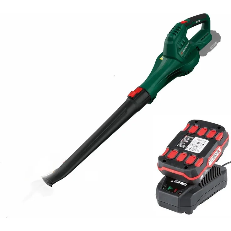 PARKSIDE Akku Laubbläser PLBA 20-Li, leistungsstarkes Gebläse mit 210 km/h Luftgeschwindigkeit, inkl. 2 Ah Akku und Ladegerät