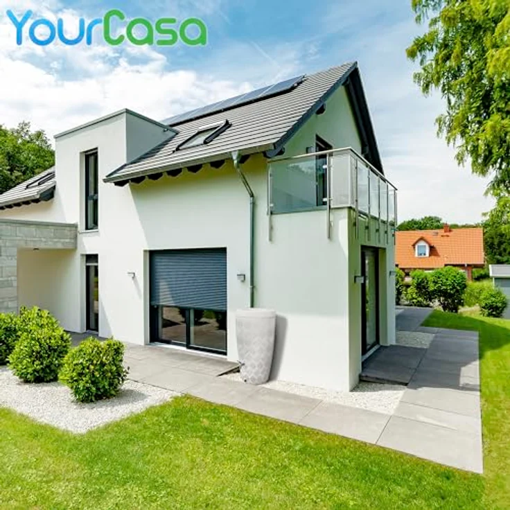 YourCasa Regentonne 240 Liter [Seabreeze] Kunststoff mit Wasserhahn - Regenwassertonne für Garten (Weiss mit Wasserhahn) – Bild 2