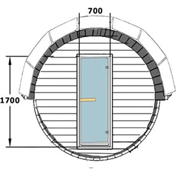 FinnTherm Fasssauna Samantha 2 Sitzbänke aus Holz Sauna Wandstärke 42 mm Außensauna – Bild 6