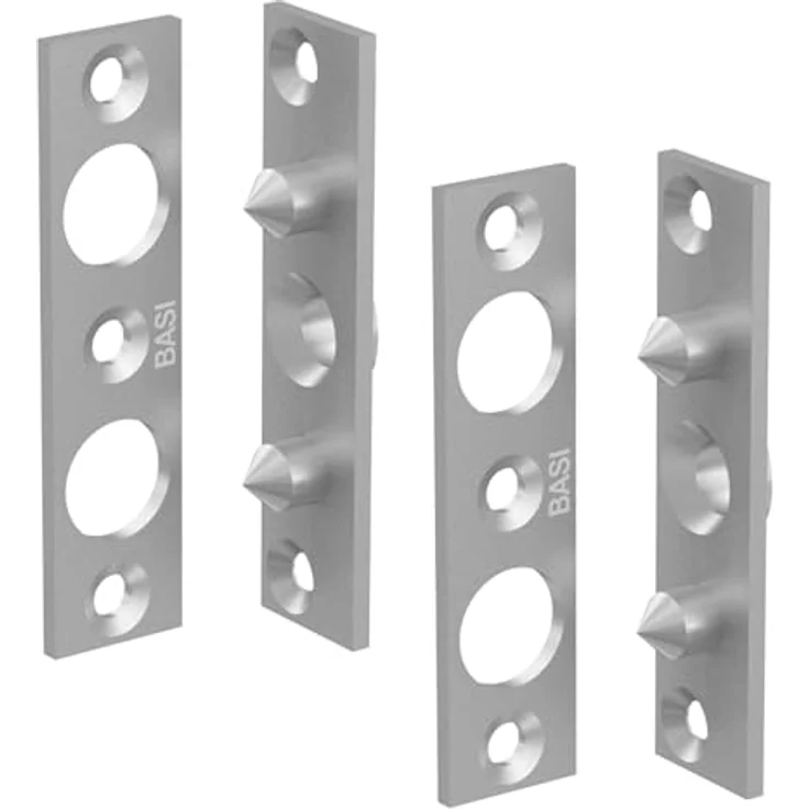 BASI Bändersicherung 2er Set, Türsicherung mit Maueranker, Scharnierseitensicherung aus verzinktem Stahl, optimaler Schutz für Holz-Türen – Bild 1