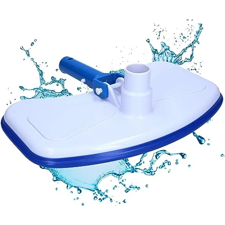 Amapool Basics Pool-Bodensauger mit acht unteren Borsten I extra schwere Ausführung I Poolbürste mit Clip-On-Anschluss I Anschluss für Poolschlauch Ø 32/38 mm