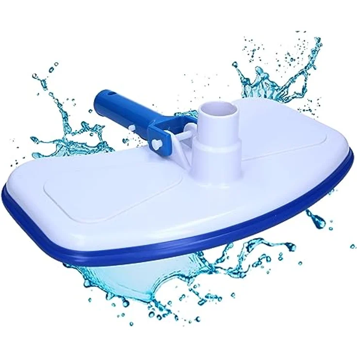 Amapool Basics Pool-Bodensauger mit acht unteren Borsten I extra schwere Ausführung I Poolbürste mit Clip-On-Anschluss I Anschluss für Poolschlauch Ø 32/38 mm – Bild 1