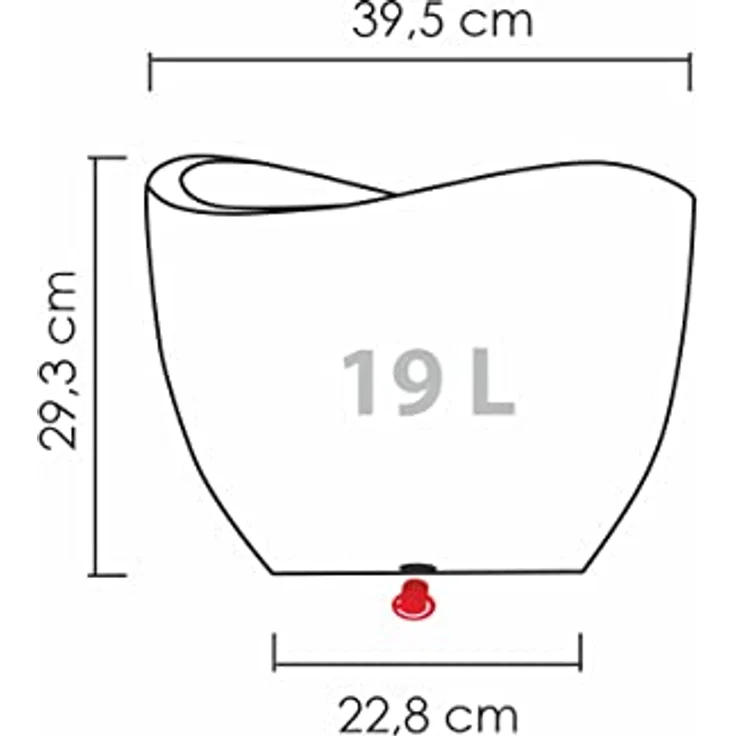 Scheurich Wave Globe 40, Pflanzgefäß/Blumentopf/Pflanzkübel, rund, Farbe: Stony Grey, hergestellt mit recyceltem Kunststoff, 10 Jahre Garantie, für den Außenbereich – Bild 5