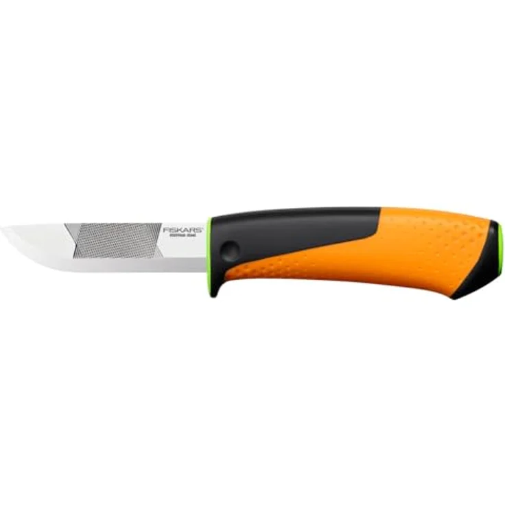 Fiskars Hochleistungsmesser inklusive Holster mit integriertem Messerschärfer, Gesamtlänge: 21,9 cm, Schwarz-Orange-Grün, 1023619 – Bild 10