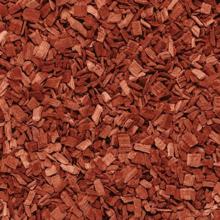 GALAMIO Holzhackschnitzel Rot, Kiefernholz Mulch 5-60mm, 720l (12 x 60l Säcke) für Garten Dekoration und Unkrautbarriere – Bild 4
