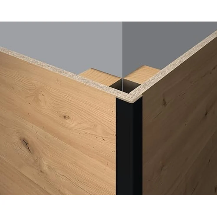 EGGER Faltleiste 'DecoWall FL537', flexible schwarze Übergangs- und Abschlussleiste, 2400 x 22 x 22 mm – Bild 1
