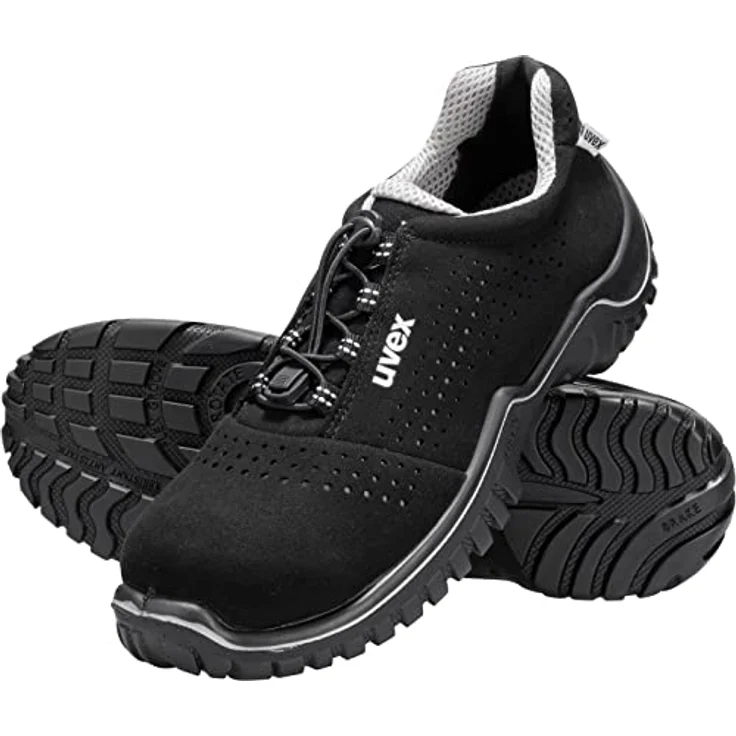 Uvex Motion Style Halbschuh S1 SRC ESD, Sicherheitsschuhe mit Stahlkappe, atmungsaktiv und rutschfest, Schwarz, Größe 48 – Bild 8